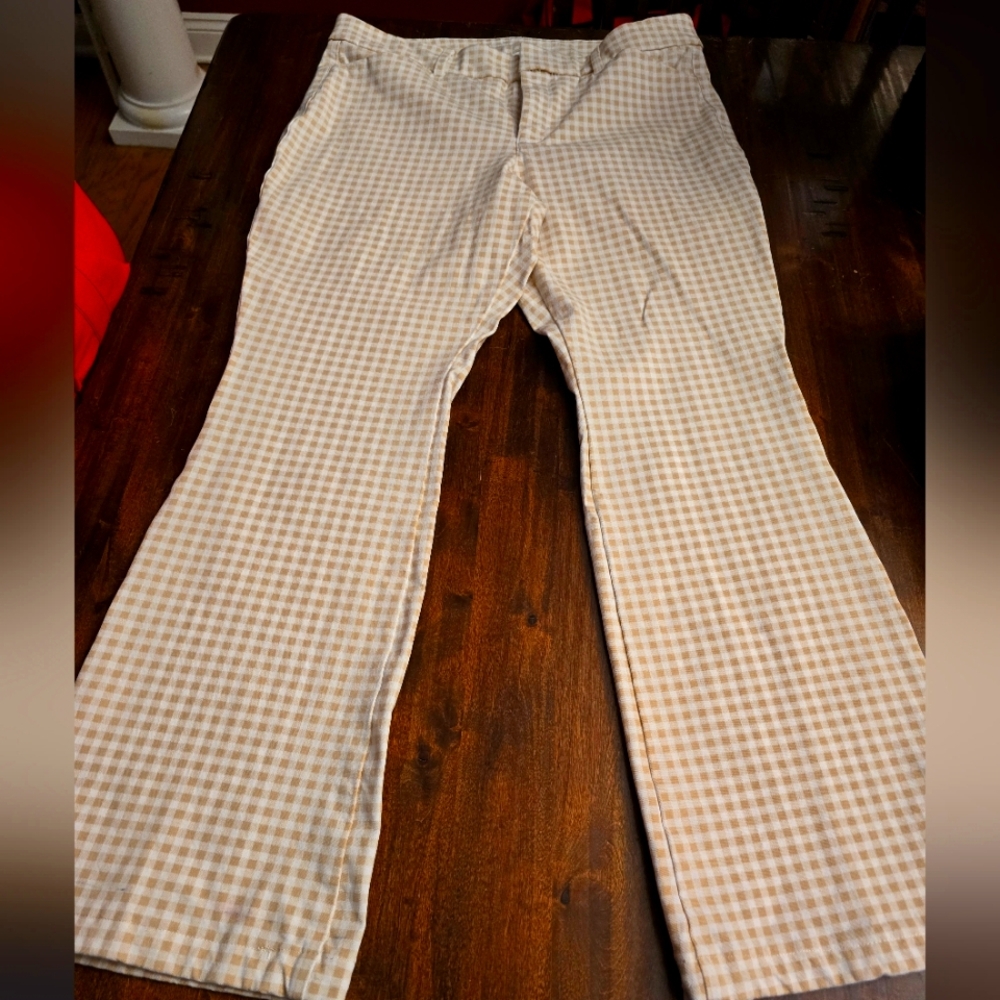 Old Navy Checkered Pants - Tan/ White 12P